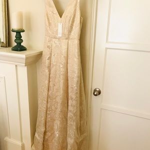 Erin Fetherston Gold Ivory Evening Gown New